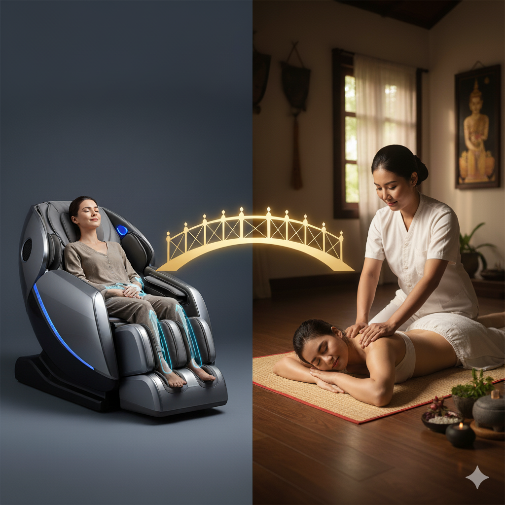 Sự tương đồng giữa ghế massage với massage truyền thống
