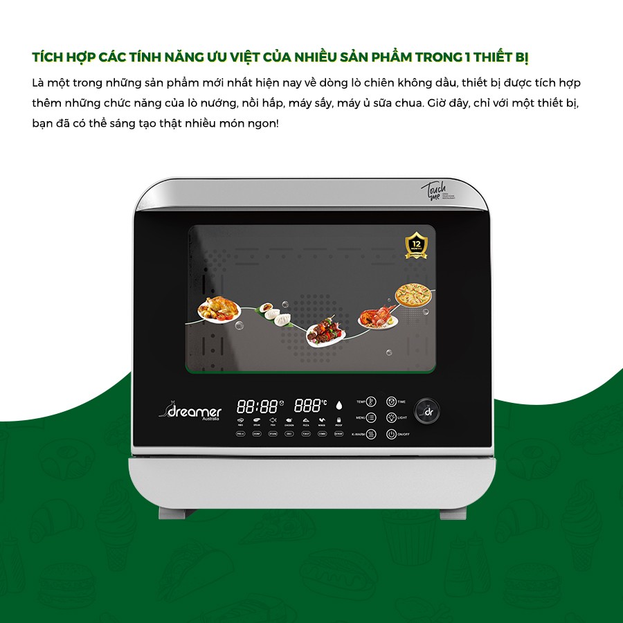 Lò chiên hơi nước Dreamer DKA-SAF118W3